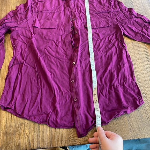 🔴Plum/eggplant button up - Picture 8 of 9